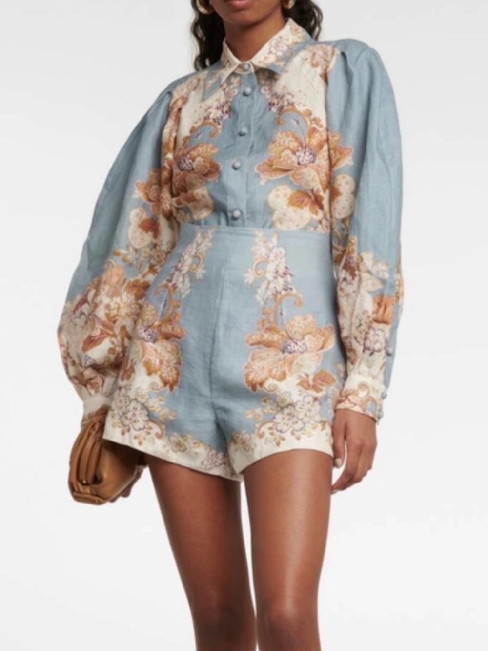Alemais Blue Floral Linen Set